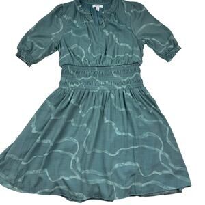 Nine West Sage Green Puff Sleeve Blousen Feminine Dress Women's Size Medium